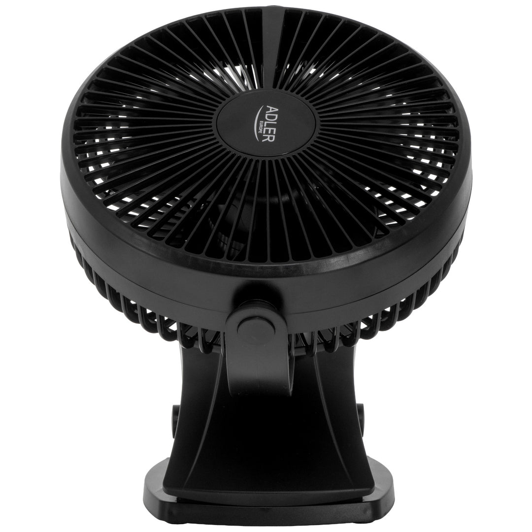 Wentylator biurkowy z klipsem, akumulatorowy, 15,5 cm, 360° obrót, USB-C, Adler