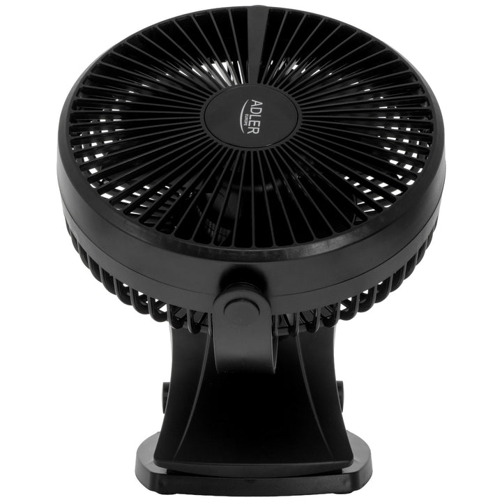 Wentylator biurkowy z klipsem, akumulatorowy, 15,5 cm, 360° obrót, USB-C, Adler