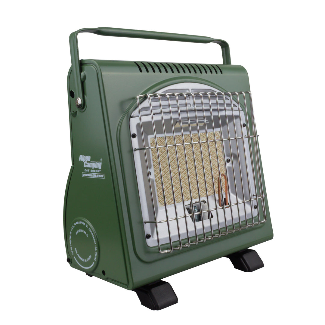 Przenośny piecyk gazowy Alpen Camping, 2w1, zużycie gazu 124g/h, zapłon piezoelektryczny, ICELAND IK-1000 PRO+ 4x Kartusz gazowy 227g GreenBlue. certyfikat: Pi 0875, zgodny z normą EN417