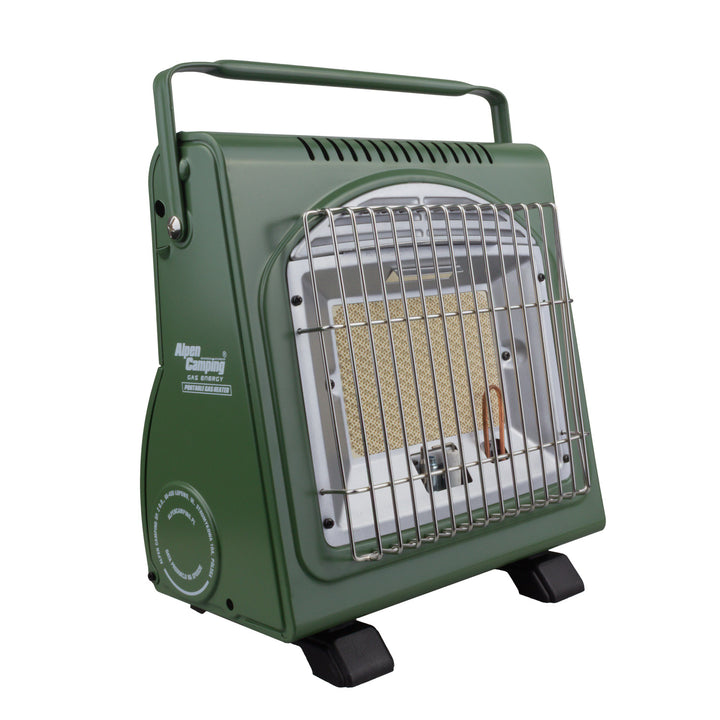 Przenośny piecyk gazowy Alpen Camping, 2w1, zużycie gazu 124g/h, zapłon piezoelektryczny, ICELAND IK-1000 PRO+ 4x Kartusz gazowy 227g GreenBlue. certyfikat: Pi 0875, zgodny z normą EN417