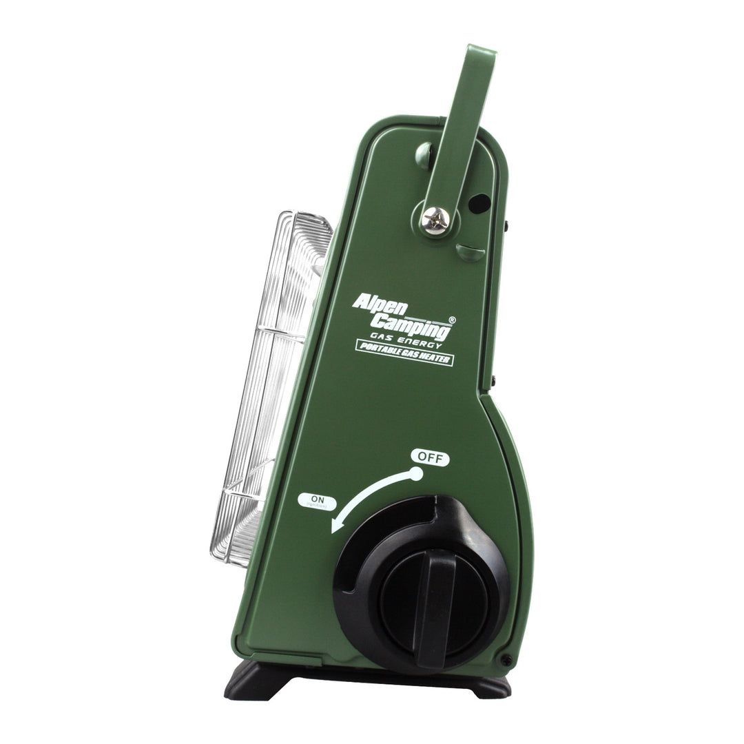 Przenośny piecyk gazowy Alpen Camping, 2w1, zużycie gazu 124g/h, zapłon piezoelektryczny, ICELAND IK-1000 PRO+ 4x Kartusz gazowy 227g GreenBlue. certyfikat: Pi 0875, zgodny z normą EN417
