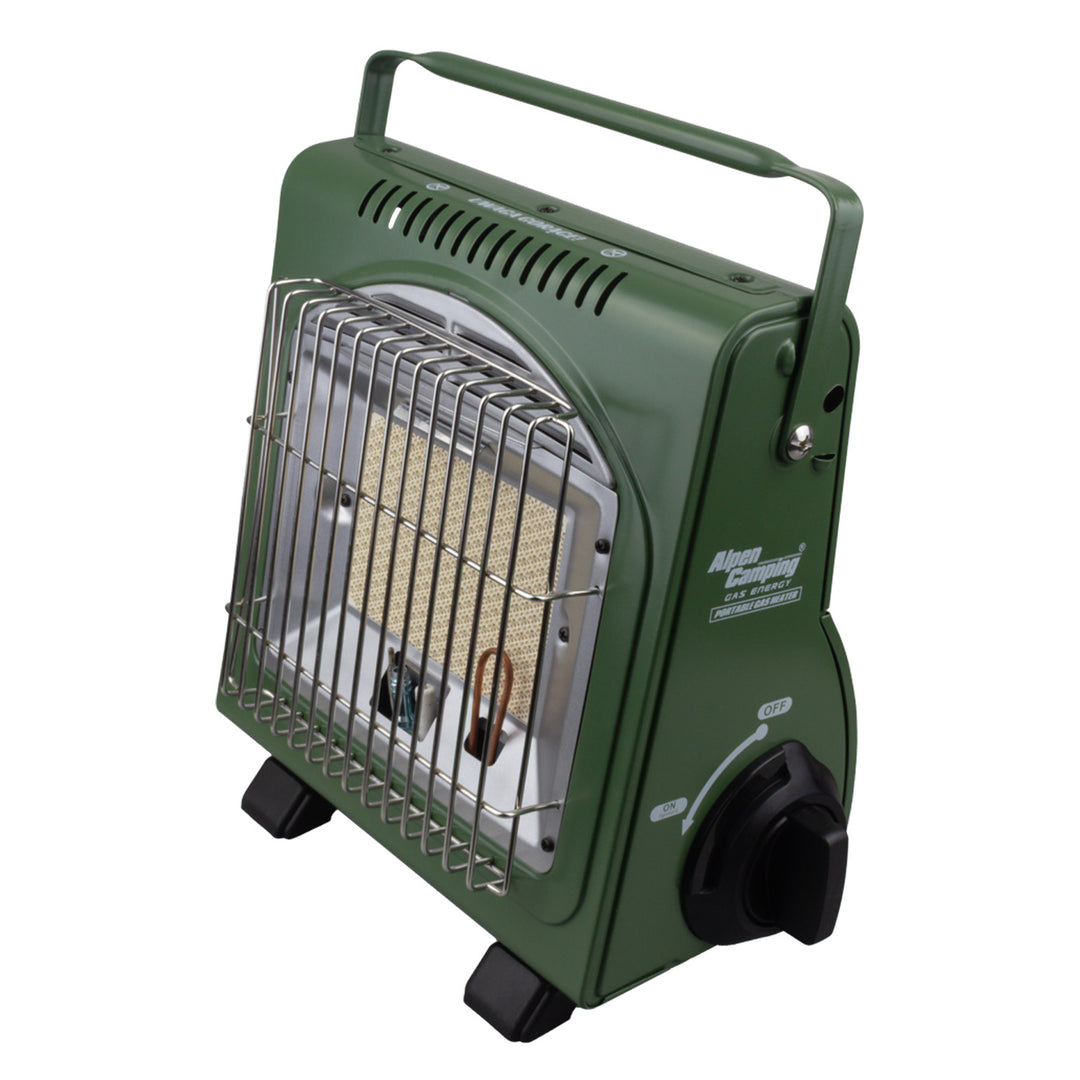 Przenośny piecyk gazowy Alpen Camping, 2w1, zużycie gazu 124g/h, zapłon piezoelektryczny, ICELAND IK-1000 PRO+ 4x Kartusz gazowy 227g GreenBlue. certyfikat: Pi 0875, zgodny z normą EN417