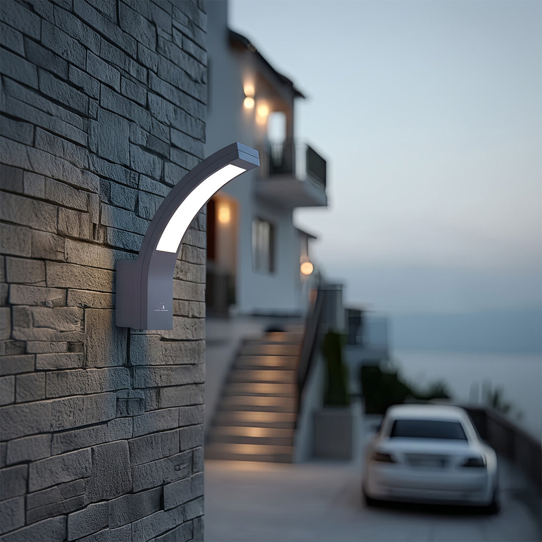 Lampa elewacyjna LED Maclean, 800lm, 10W, kolor światła naturalny biały (4000K), kolor szary, MCE343 GR, 2 sztuki