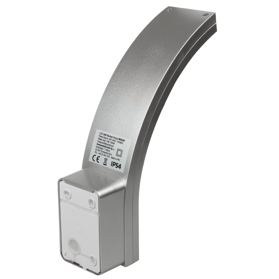 Lampa elewacyjna LED Maclean, 800lm, IP54, 10W, barwa naturalna biała (4000K), kolor srebrny, MCE343 SV, 2 sztuki