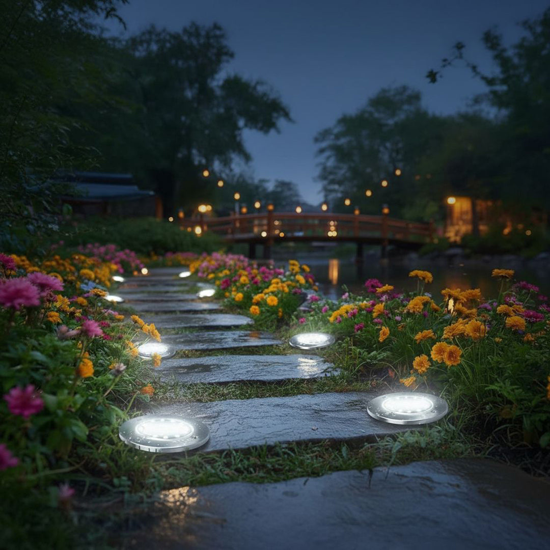 Solarna lampa najazdowa ogrodowa LED Maclean IP44, 12 LED SMD, 4000K, Ni-MH 600 mAh, 0,7W, MCE318, 4 sztuki