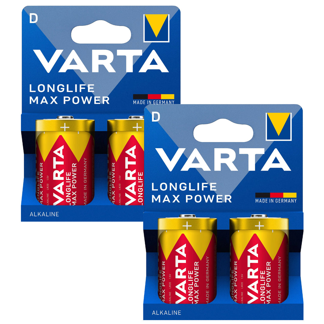 4x bateria R-20 R20 D 1,5V alkaliczna Varta Longlife Max Power