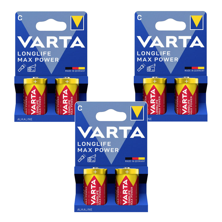 6x bateria R-14 R14 C 1,5V alkaliczna Varta Longlife Max Power