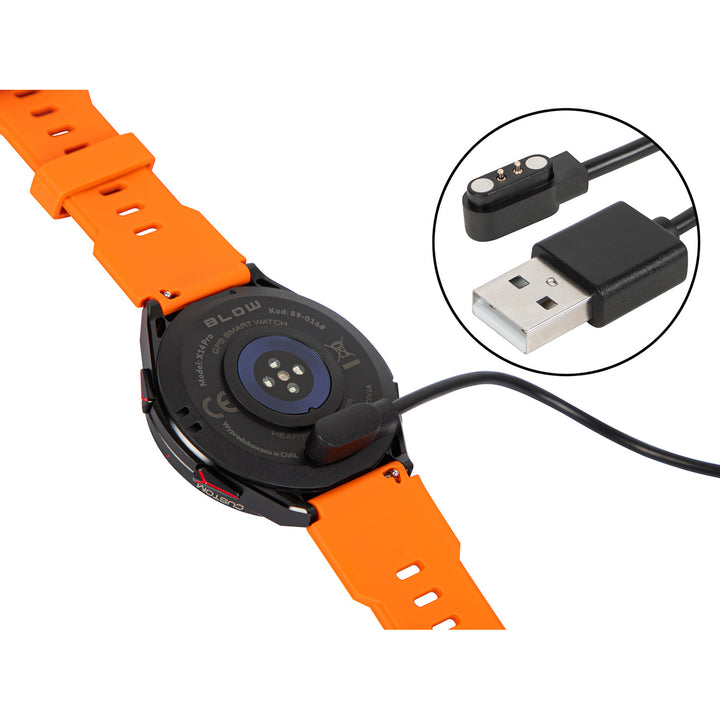 Smartwatch BLOW X14 Pro, Wyświetlacz AMOLED 1,43", Bateria 490mAh, GPS, 4GB RAM i 256MB pamięci, Funkcje zdrowotne, 2 kolory paska, 89-016#