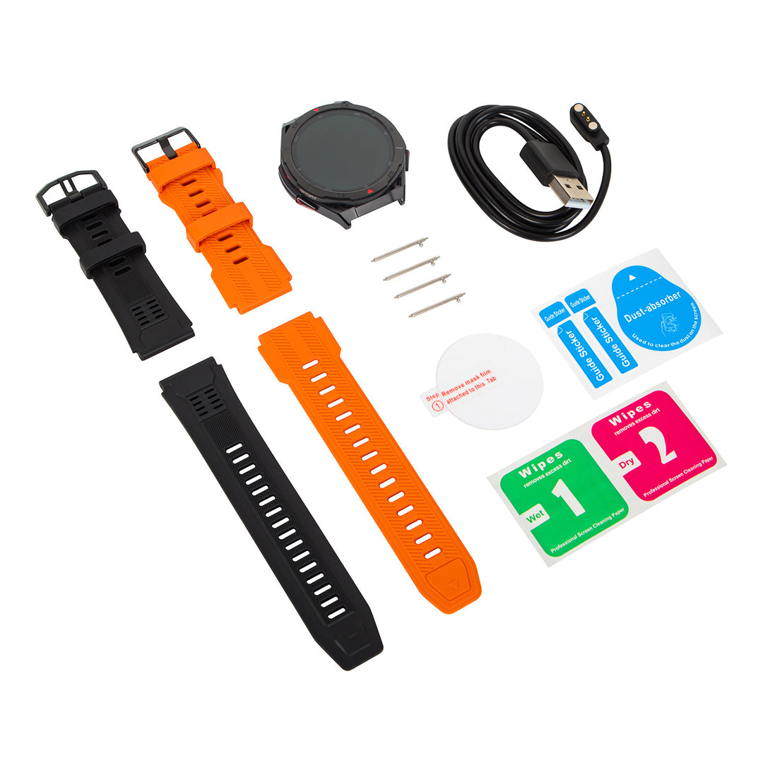 Smartwatch BLOW X14 Pro, Wyświetlacz AMOLED 1,43", Bateria 490mAh, GPS, 4GB RAM i 256MB pamięci, Funkcje zdrowotne, 2 kolory paska, 89-016#