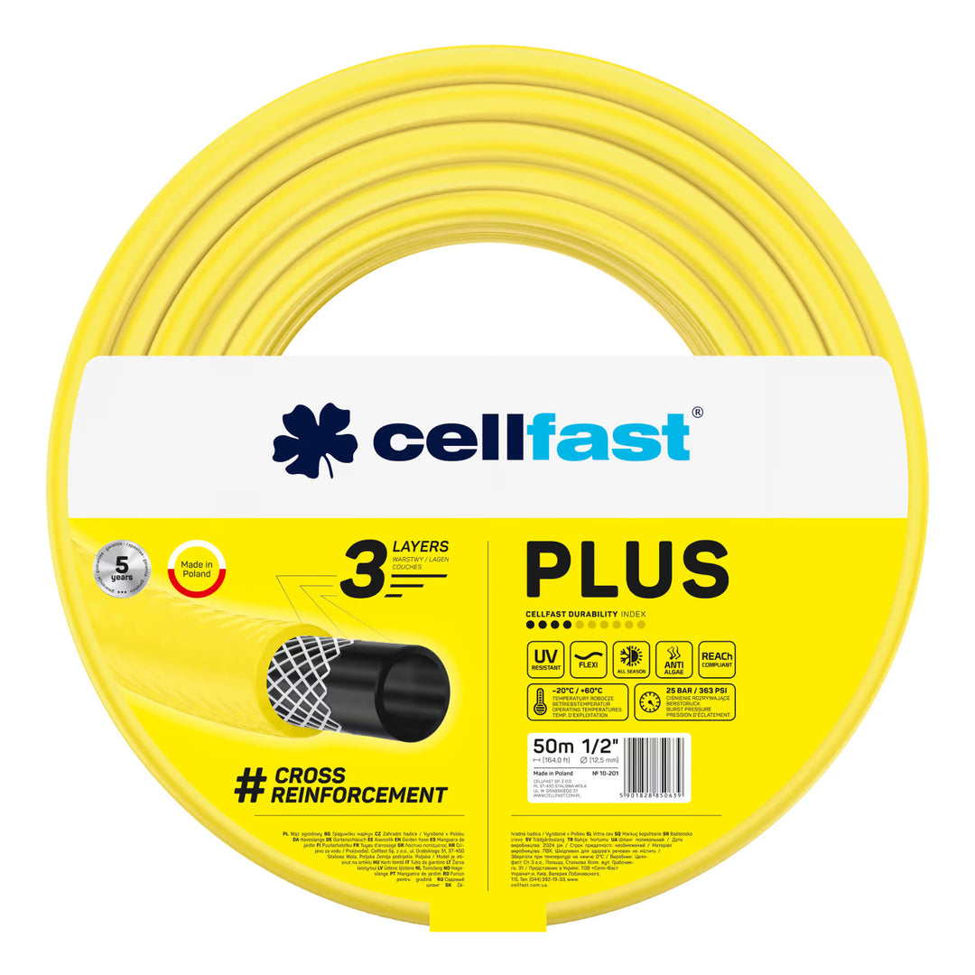 Wózek na wąż Cellfast Aluplus 1/2" 60m + wąż ogrodowy Cellfast Plus 1/2" 50m