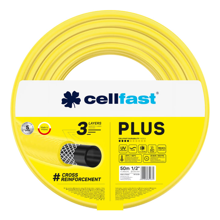 Wózek na wąż Cellfast Aluplus 1/2" 60m + wąż ogrodowy Cellfast Plus 1/2" 50m