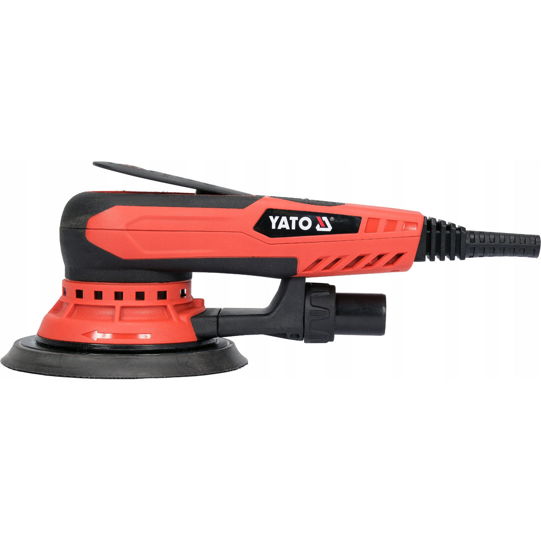 Szlifierka mimośrodowa Yato, 150mm, moc 350W, prędkość 4000-10000 obr/min., długość przewodu 3m, możliwość podłączenia odkurzacza, YT-82206