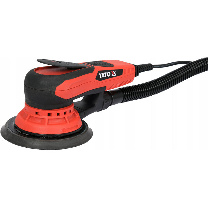 Szlifierka mimośrodowa Yato, 150mm, moc 350W, prędkość 4000-10000 obr/min., długość przewodu 3m, możliwość podłączenia odkurzacza, YT-82206