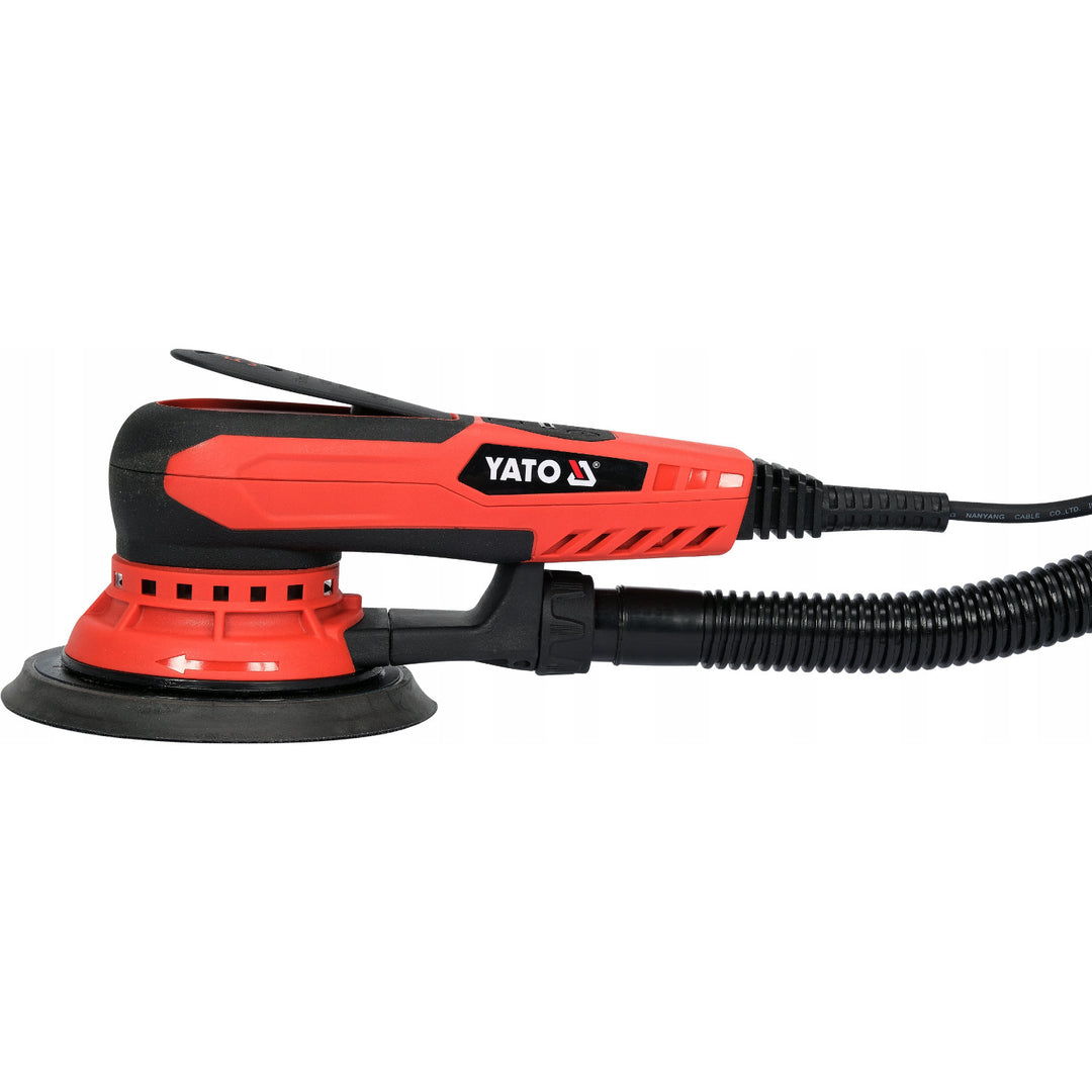Szlifierka mimośrodowa Yato, 150mm, moc 350W, prędkość 4000-10000 obr/min., długość przewodu 3m, możliwość podłączenia odkurzacza, YT-82206