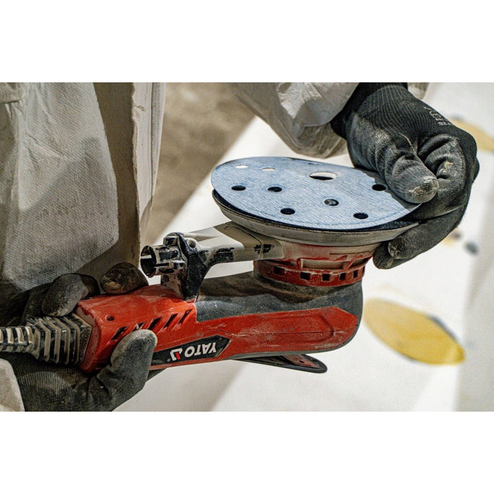 Szlifierka mimośrodowa Yato, 150mm, moc 350W, prędkość 4000-10000 obr/min., długość przewodu 3m, możliwość podłączenia odkurzacza, YT-82206
