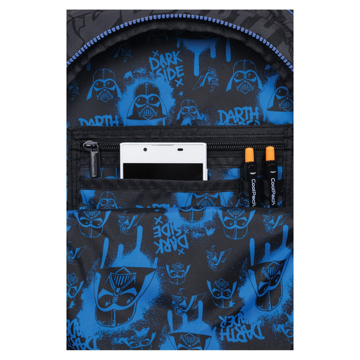 Zestaw szkolny Star Wars Coolpack, plecak 3-komorowy Jerry (15") z wyprofilowanymi plecami i regulowanymi szelkami oraz piórnik Jumper 3 z wyposażeniem