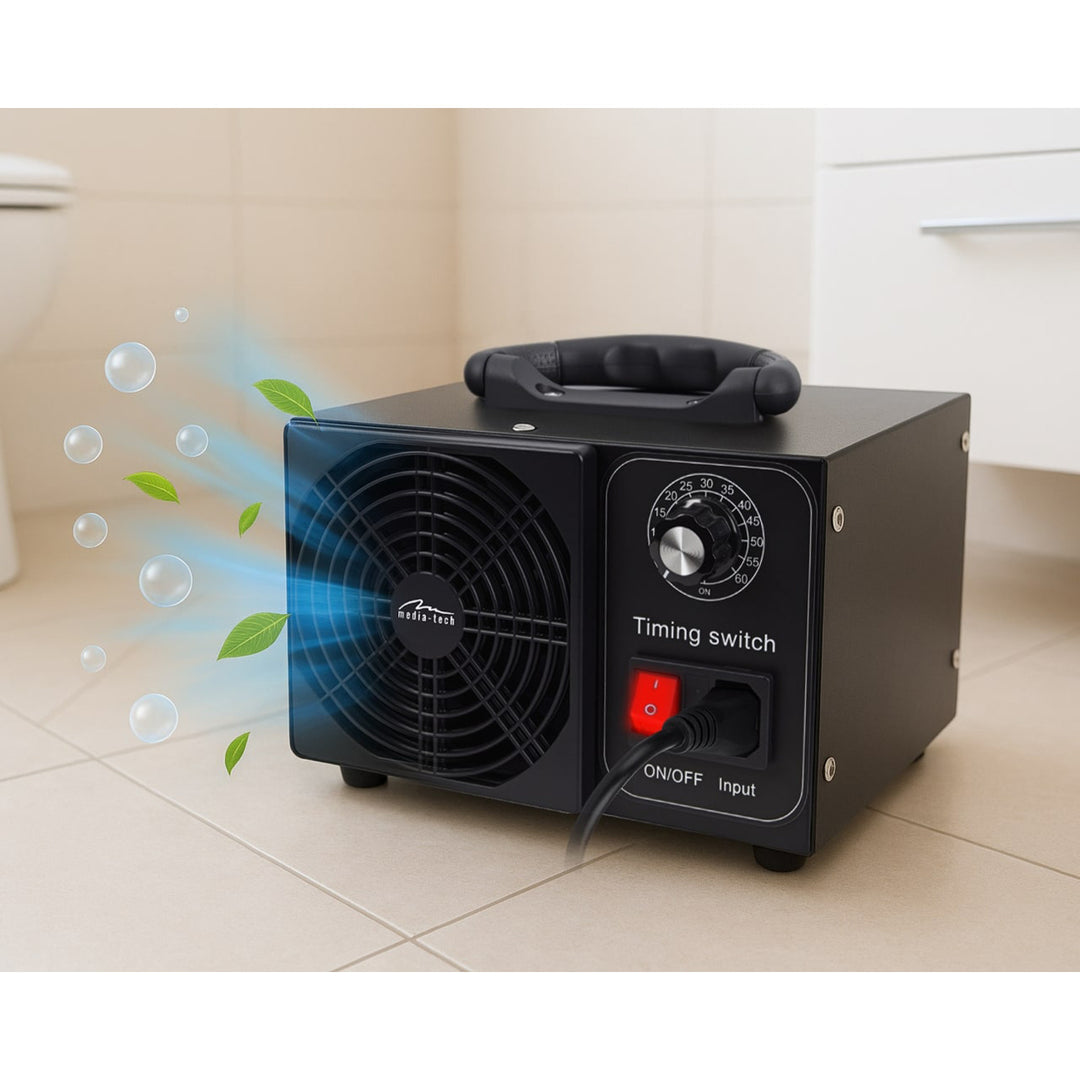 Profesjonalny ozonator do dezynfekcji i oczyszczania powietrza, Mediatech, Emisja ozonu: 60000 mg/h, TIMER, Moc: 140W, metalowa obudowa