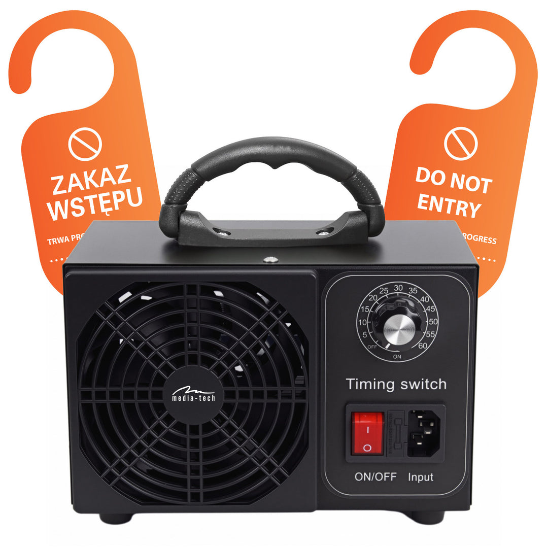 Profesjonalny ozonator do dezynfekcji i oczyszczania powietrza, Mediatech, Emisja ozonu: 60000 mg/h, TIMER, Moc: 140W, metalowa obudowa