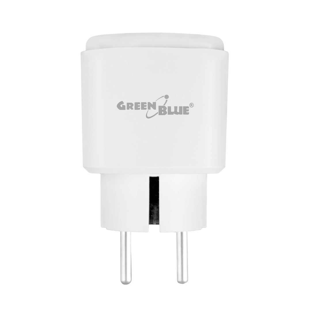 Zdalnie sterowane gniazdko WiFi GreenBlue, Android/iOS/Alexa/Google Home, timer, watomierz, max 16A/3840W, GB735 W, 2 sztuki