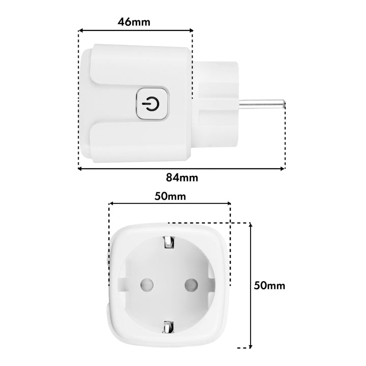 Zdalnie sterowane gniazdko WiFi GreenBlue, Android/iOS/Alexa/Google Home, timer, watomierz, max 16A/3840W, GB735 W, 2 sztuki