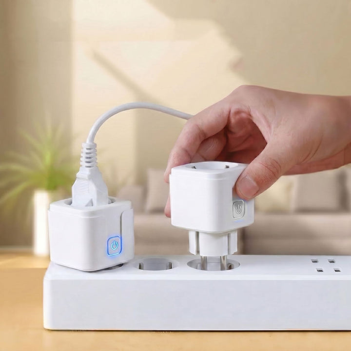 Zdalnie sterowane gniazdko WiFi GreenBlue, Android/iOS/Alexa/Google Home, timer, watomierz, max 16A/3840W, GB735 W, 2 sztuki