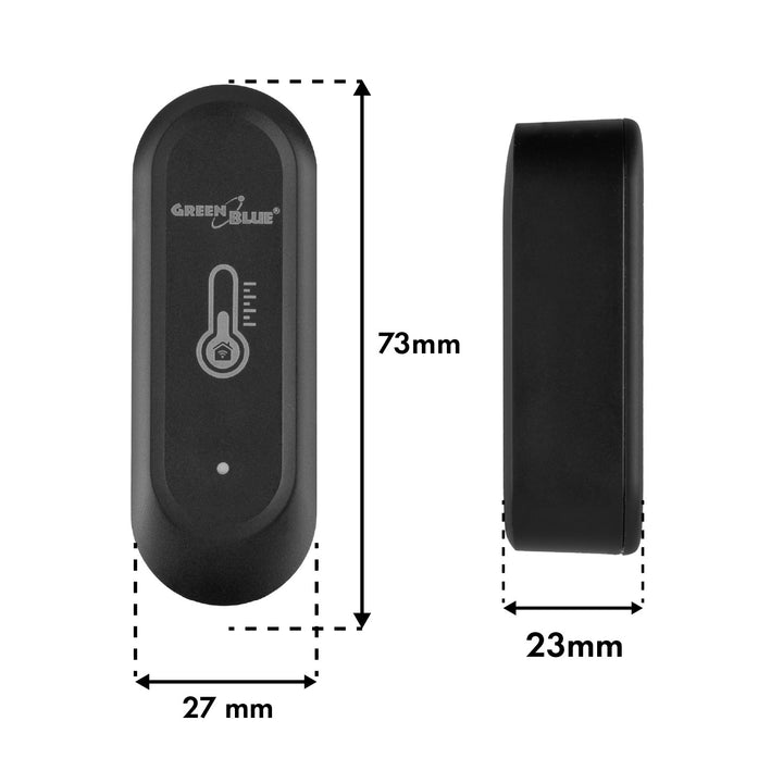 Zewnętrzny czujnik termperatury i wilgotności WiFi GreenBlue, Android/iOS, 3.0V DC, LR03x2, IP65, GB741, 2 sztuki
