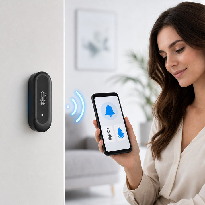 Zewnętrzny czujnik termperatury i wilgotności WiFi GreenBlue, Android/iOS, 3.0V DC, LR03x2, IP65, GB741, 2 sztuki