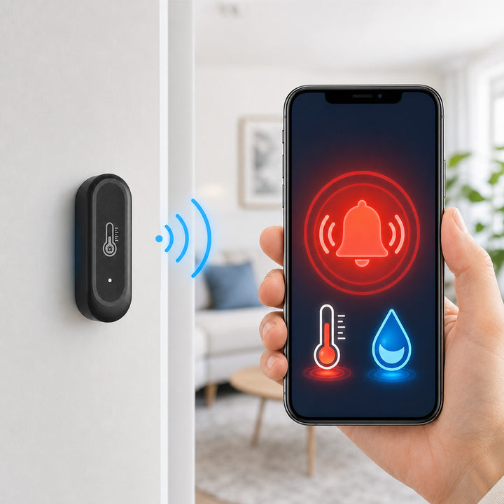 Zewnętrzny czujnik termperatury i wilgotności WiFi GreenBlue, Android/iOS, 3.0V DC, LR03x2, IP65, GB741, 2 sztuki