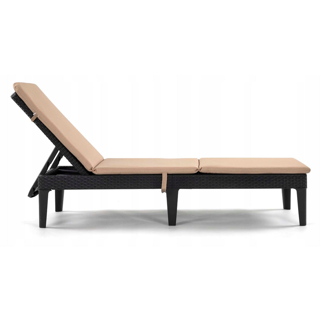Poduszka na leżak Jaipur, kolor beżowy, tkanina S-550 melange, rozmiar 190x60 cm, dwa systemy mocowania, wodoodporna, możliwość prania w całości, melange S-21, 2 sztuki