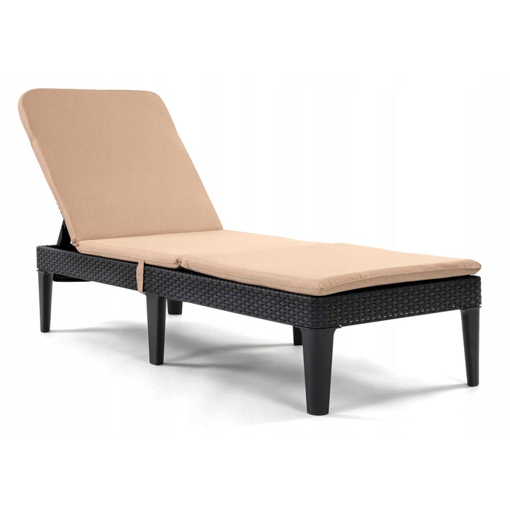 Poduszka na leżak Jaipur, kolor beżowy, tkanina S-550 melange, rozmiar 190x60 cm, dwa systemy mocowania, wodoodporna, możliwość prania w całości, melange S-21, 3 sztuki