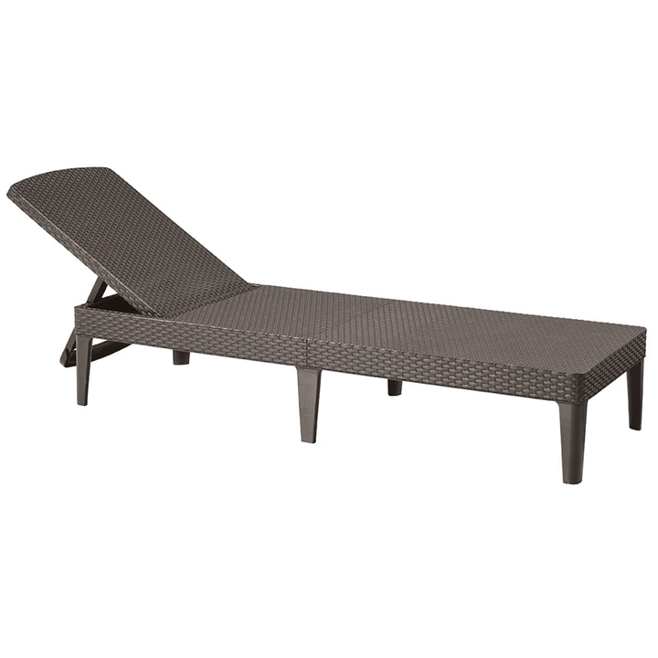 Leżak ogrodowy regulowany Jaipur Sun Lounger brązowy + poduszka na leżak Jaipur, Kolor ciemnoszary, Tkanina S-500, Rozmiar 190x60 cm