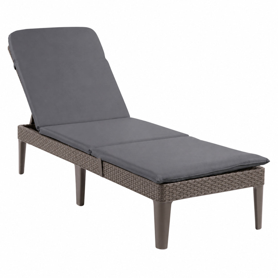 Leżak ogrodowy regulowany Jaipur Sun Lounger brązowy + poduszka na leżak Jaipur, Kolor ciemnoszary, Tkanina S-500, Rozmiar 190x60 cm