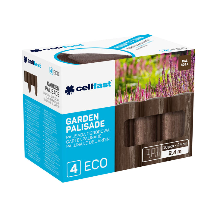 Palisada ogrodowa Cellfast, tekstura drewna, mrozoodporna, długość 14,4m, kolor brązowy, 34-031