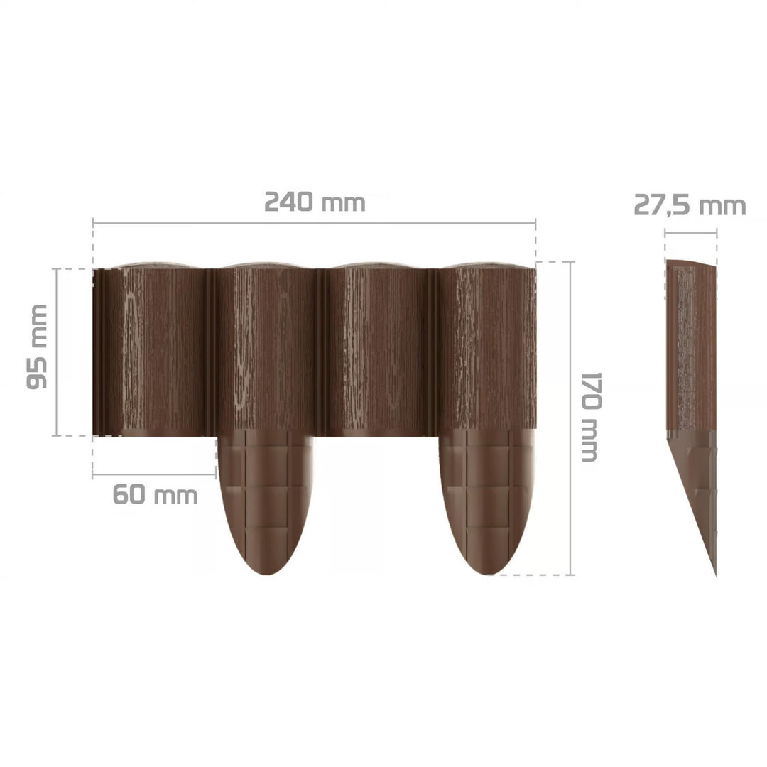 Palisada ogrodowa Cellfast, tekstura drewna, mrozoodporna, długość 21,6m, kolor brązowy, 34-031