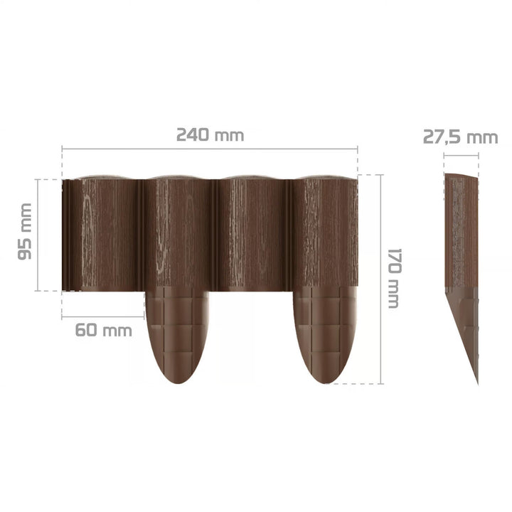 Palisada ogrodowa Cellfast, tekstura drewna, mrozoodporna, długość 21,6m, kolor brązowy, 34-031