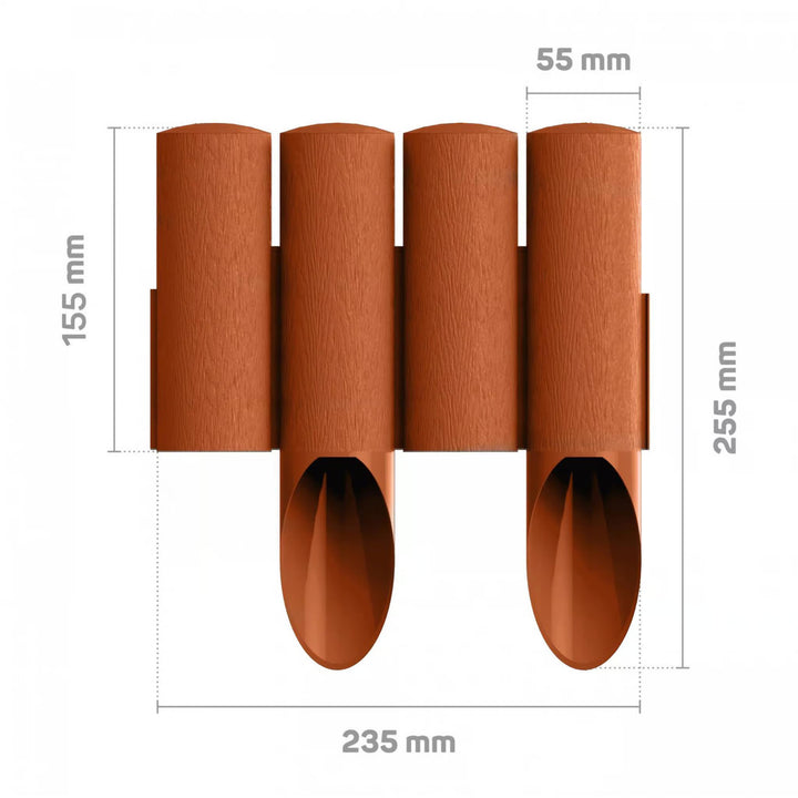 Palisada ogrodowa Cellfast, tekstura drewna, mrozoodporna, długość 20,7m, kolor ceglasty, 34-043