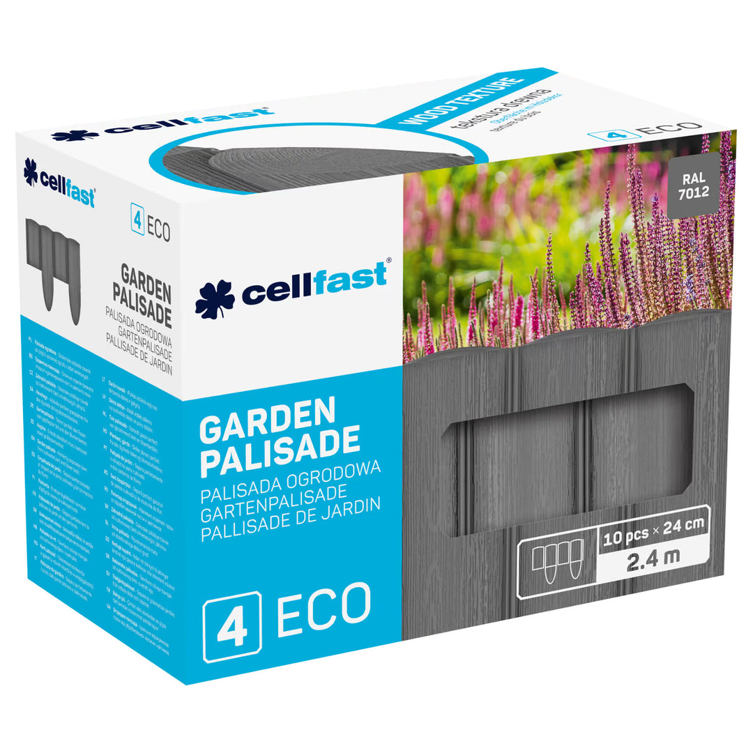 Palisada ogrodowa Cellfast, tekstura drewna, mrozoodporna, długość 21,6m, kolor grafitowy, 34-054