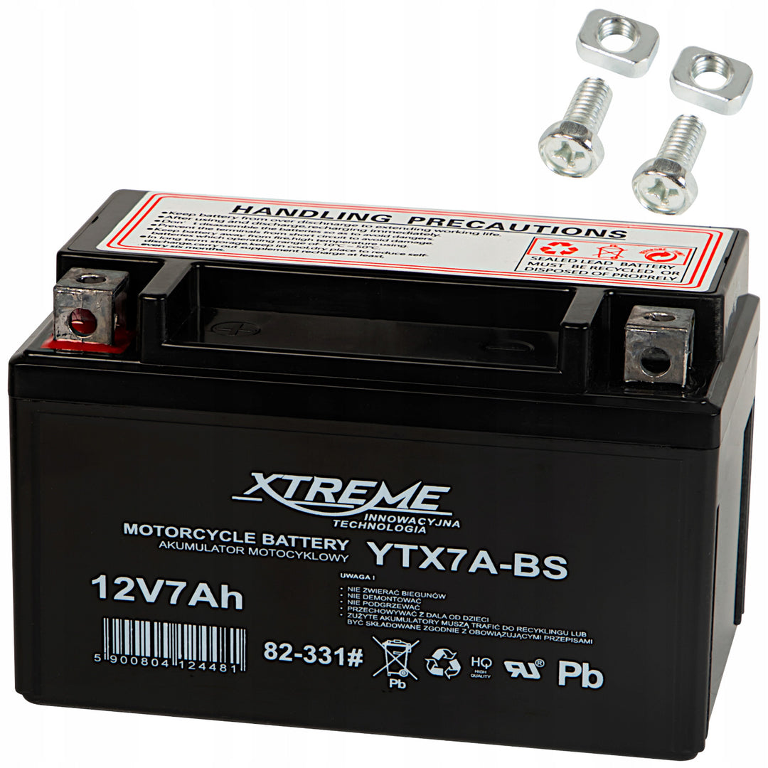 Bezobsługowy akumulator żelowy motocyklowy Xtreme, 12V, 7Ah, lewy, 82-331