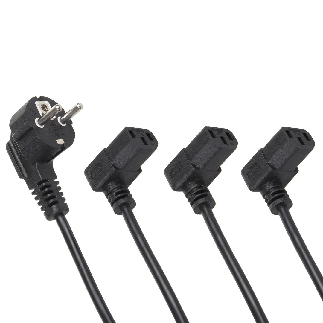 Kabel zasilający Maclean, kątowy, 3 pin, wtyk EU, 3m, MCTV-854, 3 sztuki