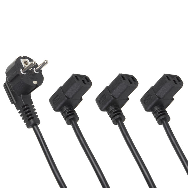 Kabel zasilający Maclean, kątowy, 3 pin, wtyk EU, 1,5m, MCTV-851, 3 sztuki