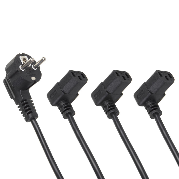 Kabel zasilający Maclean, kątowy, 3 pin, wtyk EU, 1,5m, MCTV-851, 3 sztuki