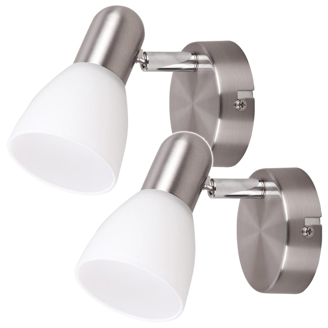 Lampa Soma spot E14 maks 40W satin chrome opal 6301, 2 sztuki