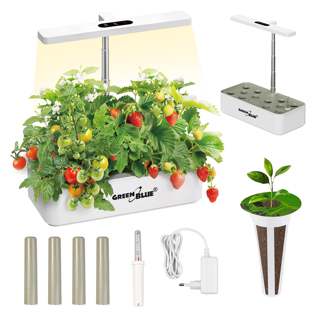 Inteligentny System wewnętrznej uprawy roślin GreenBlue, doniczka SMART, pojemność 4L, 220-240V AC 50/60Hz 0.4A GB133 + zestaw akcesoriów