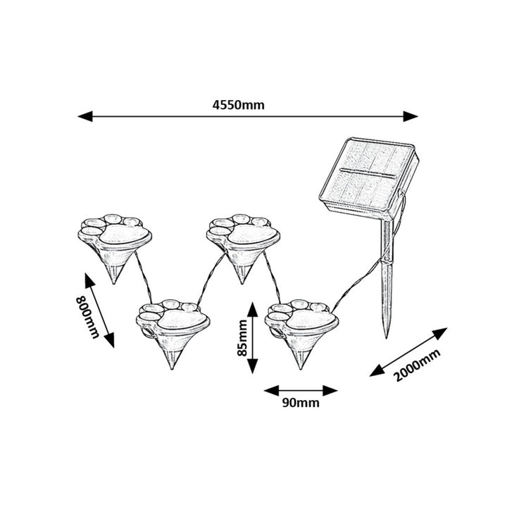 Lampy solarne Rabalux, 2 komplety, LED, IP44, akumulator 600mAh, Wigry