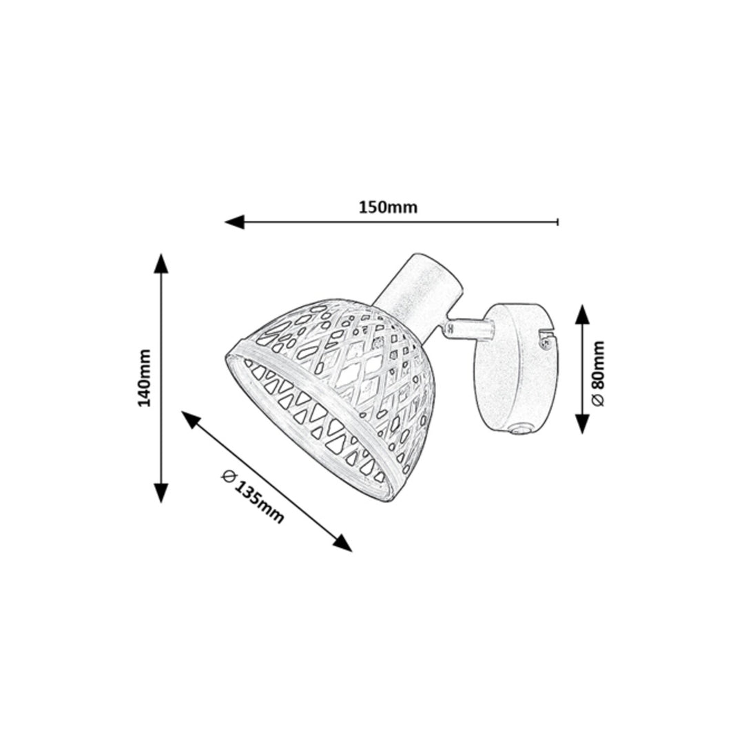 Lampa ścienna Rabalux Rattan, gwint E14, maks 15W, 3133