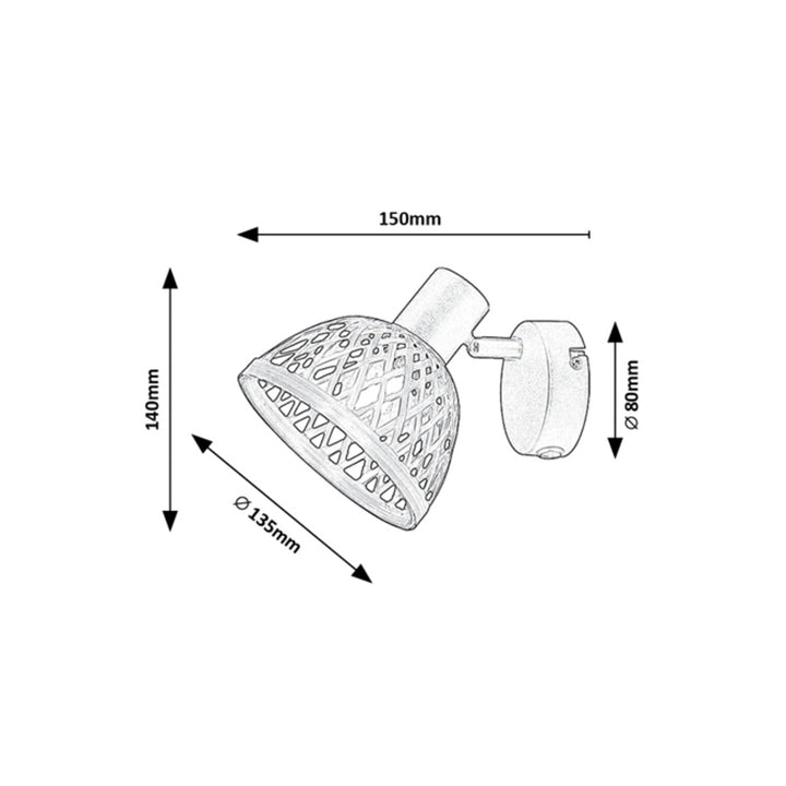 Lampa ścienna Rabalux Rattan, gwint E14, maks 15W, 3133
