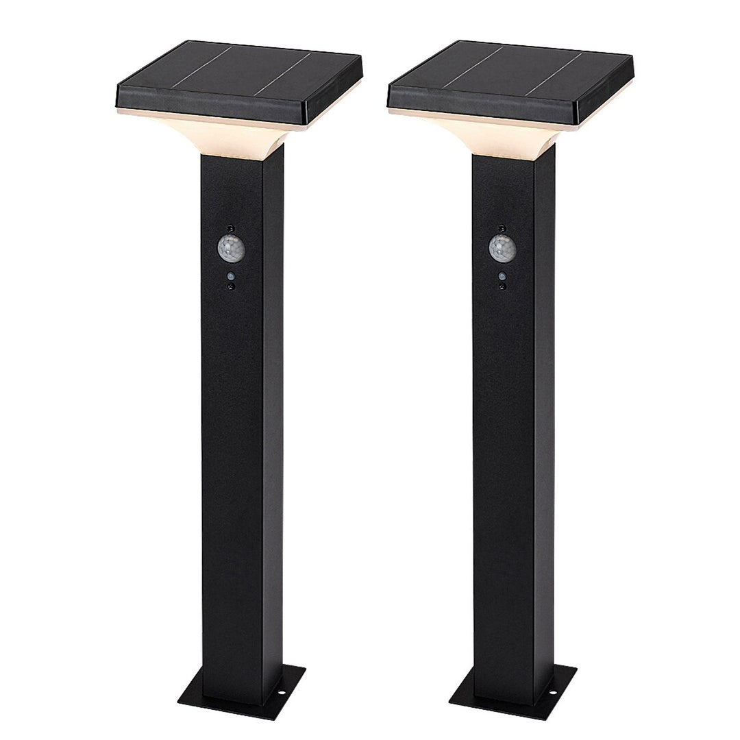 Lampa Rabalux, zewnętrza, solarna, stojąca, LED 4W, IP44, czarna, Geleen, 2 sztuki