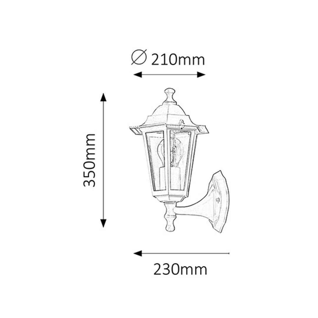 Lampa ścienna Rabalux, zewnętrzna, IP43, E27, max 60W, biała, Velence, 2 sztuki