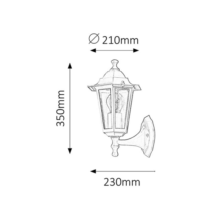Lampa ścienna Rabalux, zewnętrzna, IP43, E27, max 60W, biała, Velence, 2 sztuki
