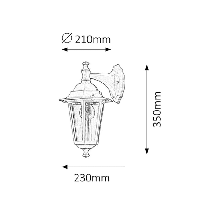 Lampa ścienna Rabalux, zewnętrzna, IP43, E27, max 60W, czarna, Velence, 2 sztuki
